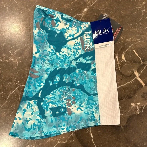 Huk Kryptek Aqua Camo Performance Fishing Neck Gaiter - Picture 4 of 9